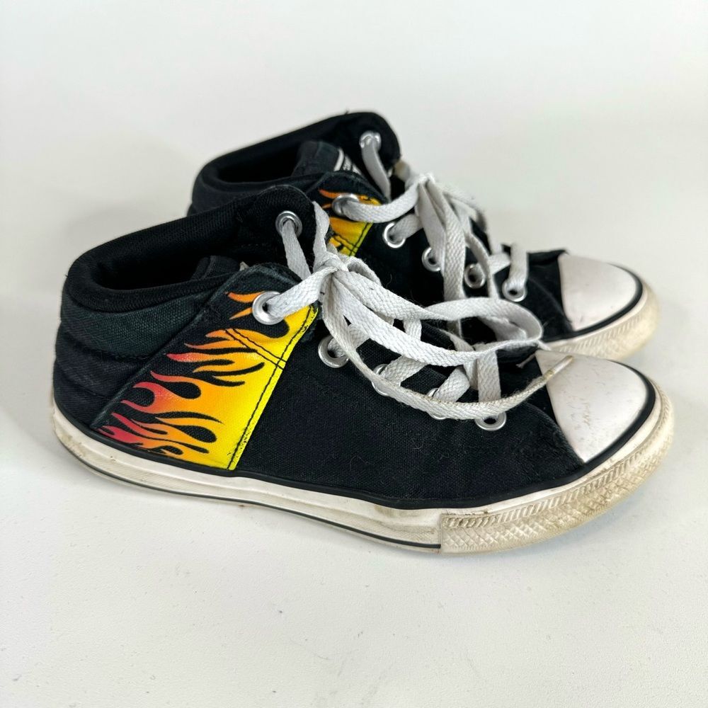 Convers black with flames kids size 2